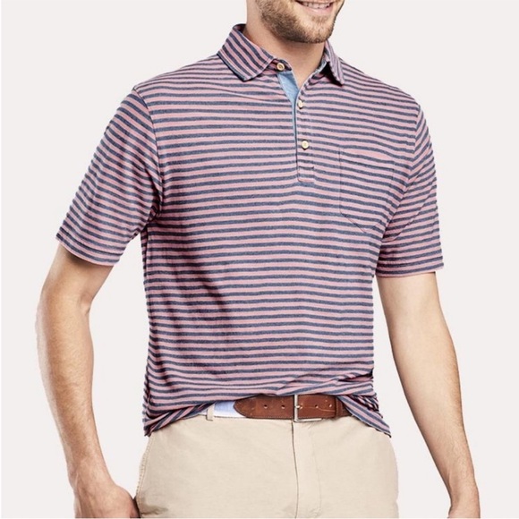 Peter Millar Other - Peter Millar Seaside Stripe Pocket Polo Size XL